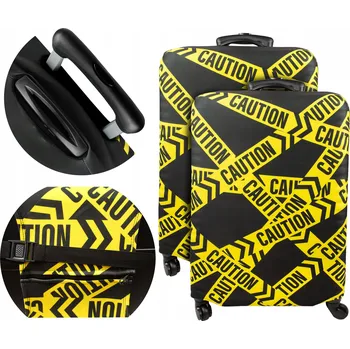 2x Obal na kufr Sillar s motivem výstražné pásky, velikost L