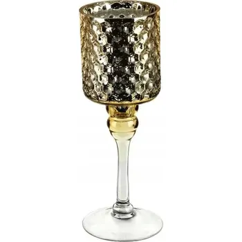 Obraz Svícen kalich DONNA - Zlatý, 27 cm, Sklo