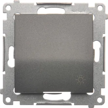 vypínač Tlačítko zapínací “světlo”, řazení 1/0, 16 AX / 230 V~, šroubové, Simon 54 DS1A.01/48, antracitová metalizovaná
