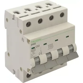 Jistič Tracon EVOZ4B2 Jistič, 4-pólový, char.B, 2A, B, 4P, 6kA (Tracon EVOZ4B2)