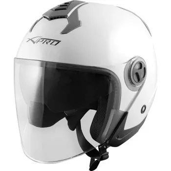 Helma na motorku A-Pro DUPLEX WH bílá otevřená jet přilba
