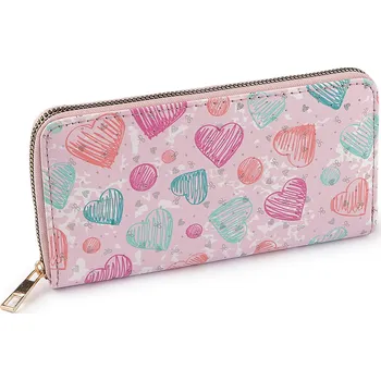 Peněženka Dámská / dívčí peněženka srdce 10x19 cm, střední, 2 růžová sv.