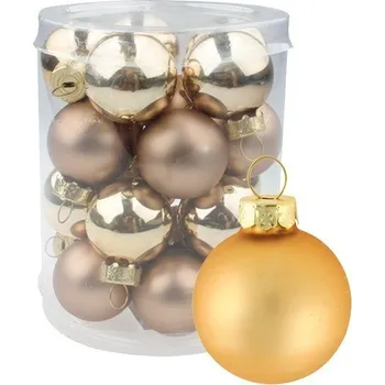 Vánoční dekorace Sada skleněných baněk 3 cm - zlatá - 20 ks - 3581