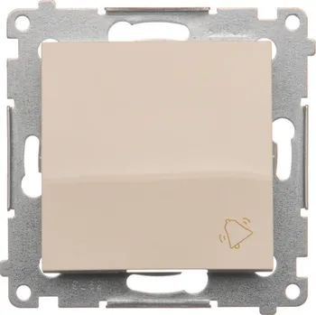 vypínač Tlačítko zapínací “zvonek”, řazení 1/0, 16 AX / 230 V~, šroubové svorky, Simon 54 DD1A.01/41, krémová