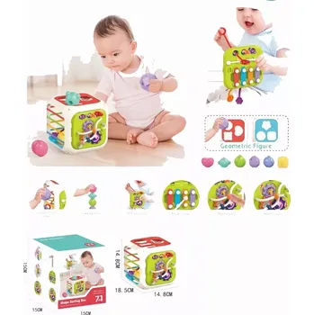 Edukační kostka 7v1 se sortérem, kostkami a xylofonem