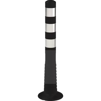 Plotový sloupek Černý plastový (PE) reflexní flexibilní sloupek FLOMA BD46 - 8 x 75 cm, 78560460