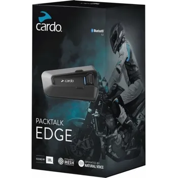 Interkom na motorku Interkom Cardo Packtalk Edge Single JBL – sada pro 1 helmu