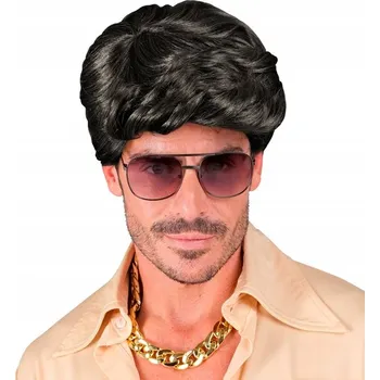 Karnevalová paruka Widmann paruka krátké vlasy černá s ofinou