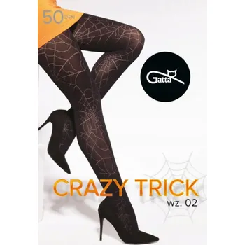 Dámské punčochy Vzorované Punčocháče Gatta Crazy Trick vz.02 50 DEN černé Nero velikost 2