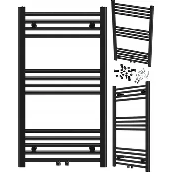 Radiátor KOUPELNOVÝ RADIÁTOR ŽEBŘÍKOVÝ MODERNÍ ČERNÝ 90x50 cm RAVEN
