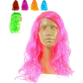Karnevalová paruka _Ostatní 1_ KARNEVAL Paruka dětská umělé vlasy dlouhé kadeře 4 barvy