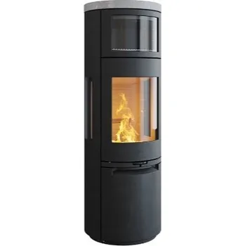 Krbová kamna HETA Scan-line 900B boční prosklení černý lak a horní deska mastek