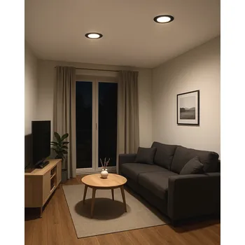 LED panel Q-51M LED panel 6W 660lm 4000K černý - kruhový vestavný Qtec