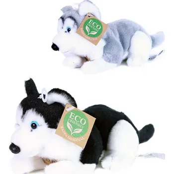 plyšák _Ostatní 1_ PLYŠ Pes husky ležící 17cm Eco-Friendly 2 barvy *PLYŠOVÉ HRAČKY*