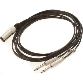 Bespeco BT2700M (Propojovací kabel, délka kabelu: 1,5 m, konektor 1: XLR (M), konektor 2: 2x Jack TS 6.3 mm, barva: černá)