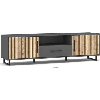 Televizní stolek Televizní stolek SALEMI 2D1S šedá/dub přírodní