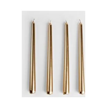 Svíčka Stolní voskové svíčky | hladké zlaté | 4x52g | 707759