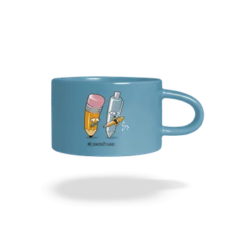 Bastard Používej gumu hrnek makronka Blue Macaron