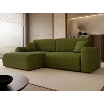 Sedací souprava Rozkládací rohová sedačka s úložným prostorem YAKIMA - zelená 2