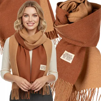 Šála HRUBÁ ŠÁLA SZALIK DAMSKI ZIMNÍ TEPLÁ VELKÁ Elegantní Oboustranná S třásněmi