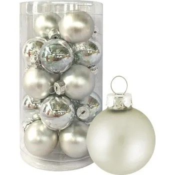 Vánoční dekorace Sada skleněných baněk 3 cm - stříbrná - 20 ks - 3580