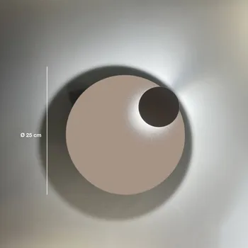 Lampička Knikerboker LED nástěnné světlo Pois, sahara, Ø 25 cm, stmívatelné sahara, černá 1 x 14 W LED - Doprava zdarma