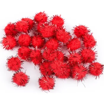 Bambulky s lurexem Ø15 mm, barva 2 červená vánoční