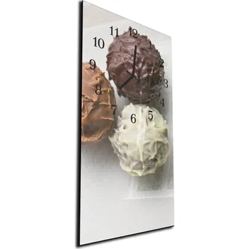 Hodiny Glasdekor Nástěnné hodiny 30x60cm čokoládové koule Materiál: plexi