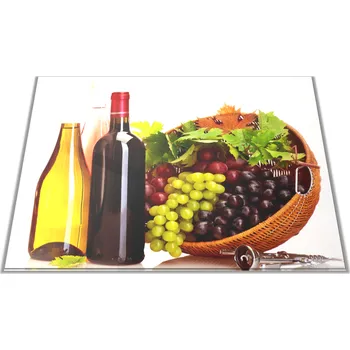 Kuchyňské prkénko Glasdekor Skleněné prkénko láhve vína bílé, červené, rose Prkénko: 30x20cm