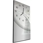 Glasdekor Nástěnné hodiny 30x60cm abstrakt středně šedá vlna Materiál: kalené sklo