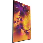 Glasdekor Nástěnné hodiny 30x60cm tmavě fialovo žlutý abstraktní květ Materiál: plexi