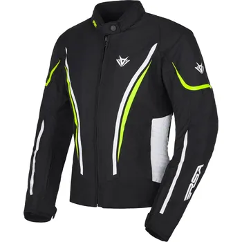 Moto bunda Dámská bunda na motorku RSA Wasp černo-bílo-fluo žlutá XS