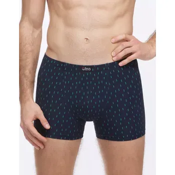 Pánské oblečení GINA pánské boxerky kratší nohavička, šité, s potiskem 73137P lékořice akvamarín 50/52