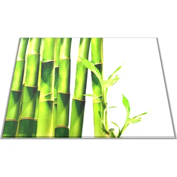 Kuchyňské prkénko Glasdekor Skleněné prkénko bambus s listy bílé pozadí Prkénko: 30x20cm