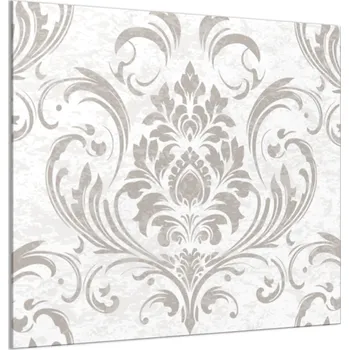 Glasdekor Sklo do kuchyně šedý ornament damaškový vzor Rozměr V/Š: 34 x 34 cm