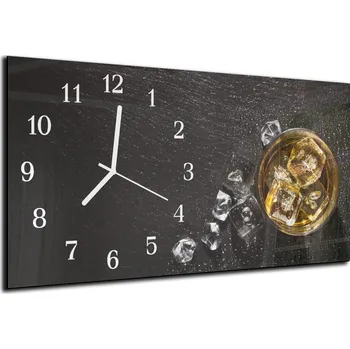 Hodiny Glasdekor Skleněné hodiny 30x60cm sklenice whiski Materiál: plexi
