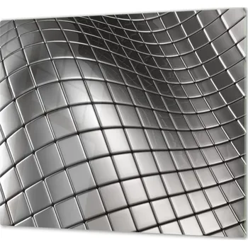 Příslušenství pro sporák Glasdekor Ochranné sklo stříbrný ocelový abstrakt Rozměr V/Š: 40x60 cm, Lepení na zeď: Bez lepení na zeď