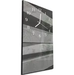 Glasdekor Nástěnné hodiny 30x60cm šedé betonové pruhy Materiál: kalené sklo