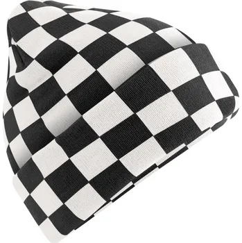 Čepice Beechfield Pletená čepice "Checkerboard" Velikost: uni, Barva: černá-bílá