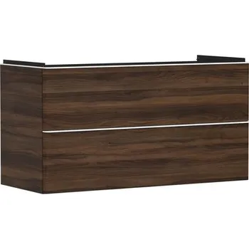 Koupelnový nábytek Skříňka pod umyvadlo bez umyvadla Hansgrohe Xelu Q 118x62,5x47,5 cm tmavý ořech 54038700