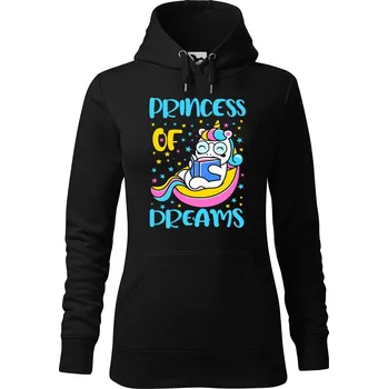 Dámská mikina DOBRÝ TRIKO Dámská mikina s potiskem Princess of dreams Velikost dámské mikiny: L, Barva: Černá