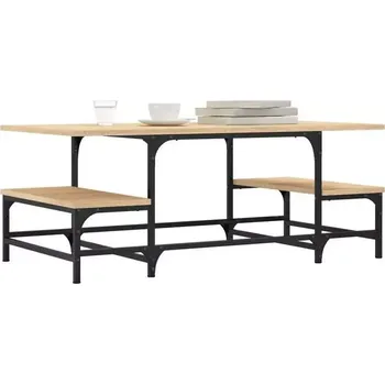 Konferenční stolek Konferenční stolek, kov, dřevo, černá, dub, PIANI