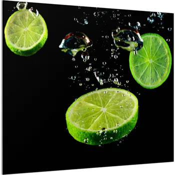 Stavební materiál Glasdekor Sklo do kuchyně zelené limety na černém podkladu Rozměr V/Š: 30 x 60 cm