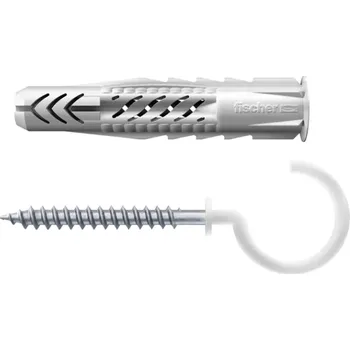 FISCHER FISCHER univerzální hmoždinka UX 8 x 50 RH N s límečkem a kulatým bílým lakovaným hákem