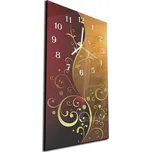 Glasdekor Nástěnné hodiny 30x60cm abstraktní hnědo zlaté pozadí Materiál: plexi