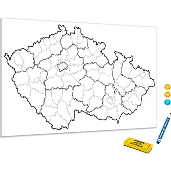 Glasdekor Metalová magnetická tabule - slepá mapa Česká republika Rozměr V/Š: 40 x 60 cm