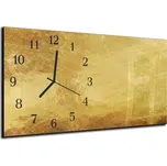 Glasdekor Nástěnné hodiny 30x60cm abstrakt textura zlato Materiál: kalené sklo