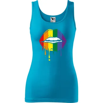 Dámské tílko s potiskem Pride ústa Velikost: M, Barva: Tyrkysová