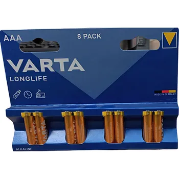Motobaterie Varta Baterie Longlife mikrotužkové AAA 8ks