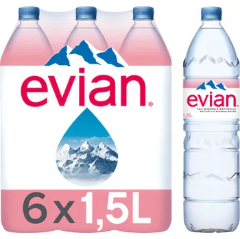 Voda Evian Přírodní minerální voda, balení 6x 1,5L 9l